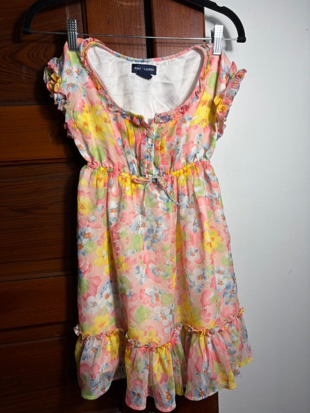 Gorgeous Ralph Lauren girls floral chiffon ruffle dress in size 7! 🌸💕